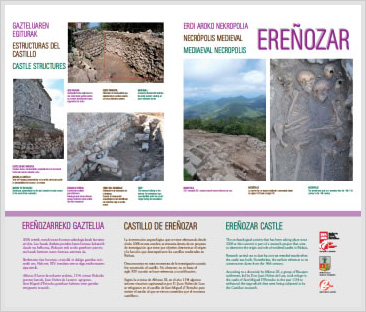 Panel informativo que permite al visitante interpretar el yacimiento y su contexto instalado en Ereñozar