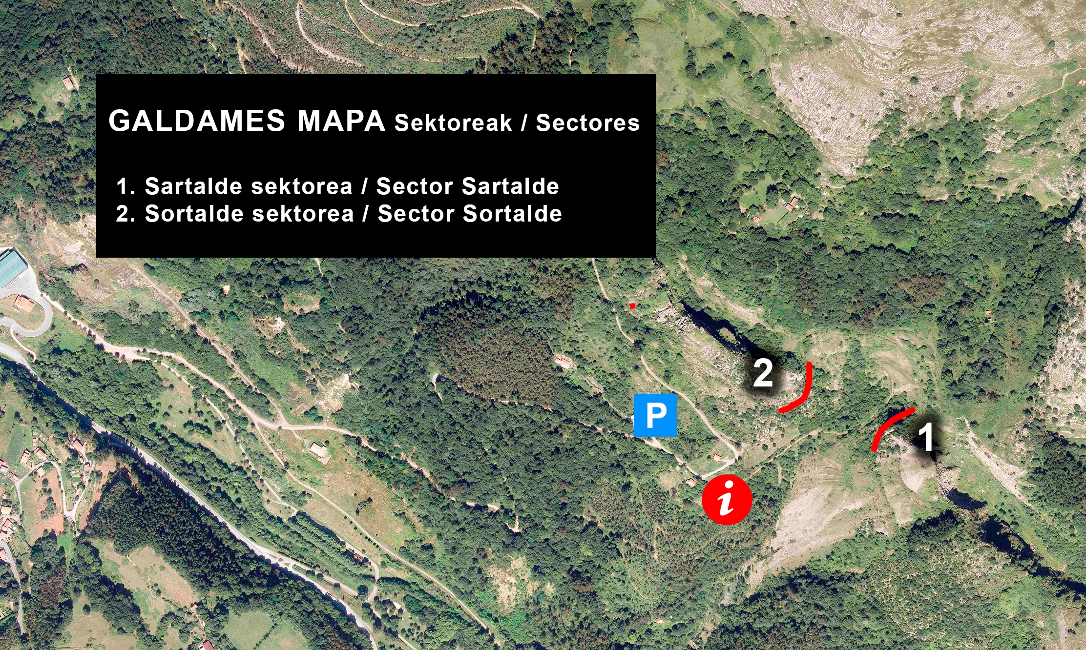 Galdamesko eskalada sektoreak