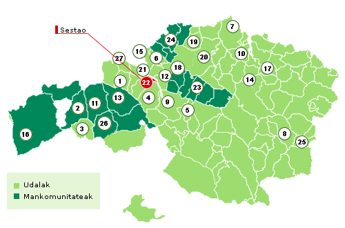 Bizkaiko mapa Sestao nabarmenduz